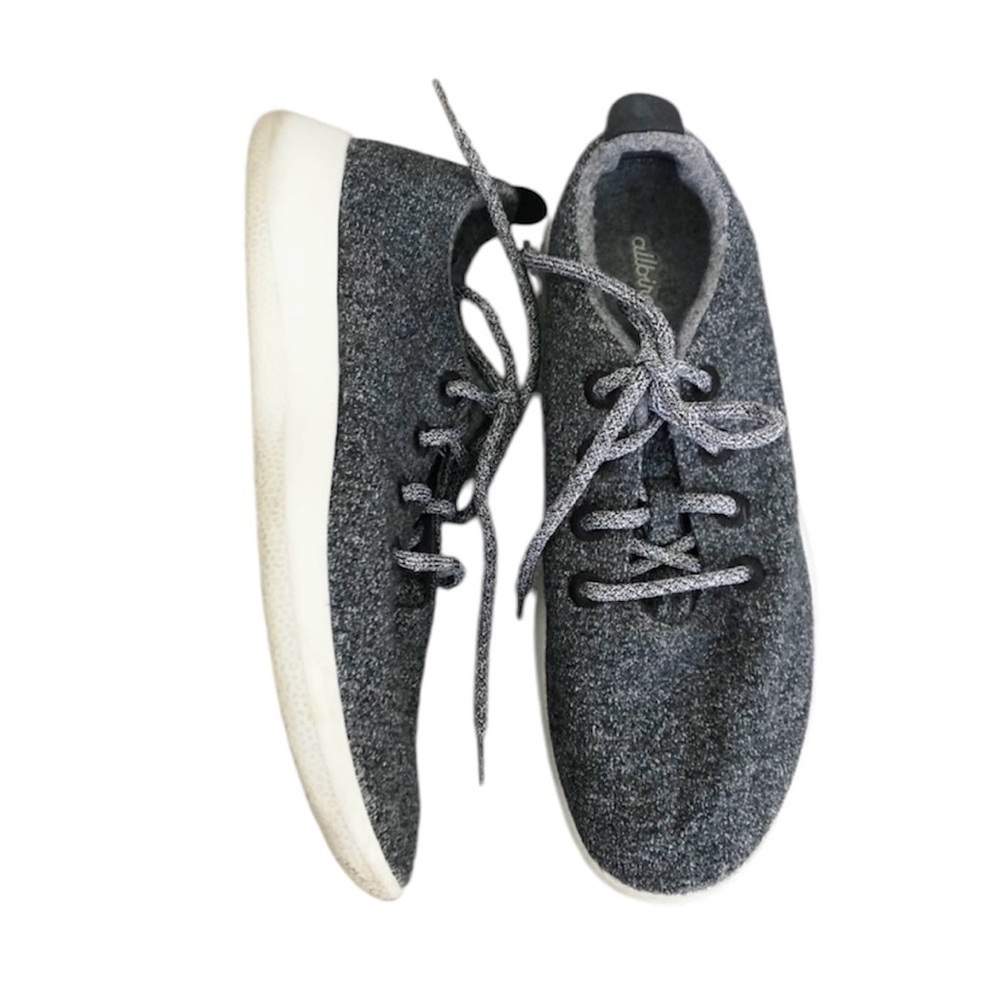 Mens Allbirds Wool Runner Sneaker Shoes Charcoal Gray Lace Up Size 10 Comfort